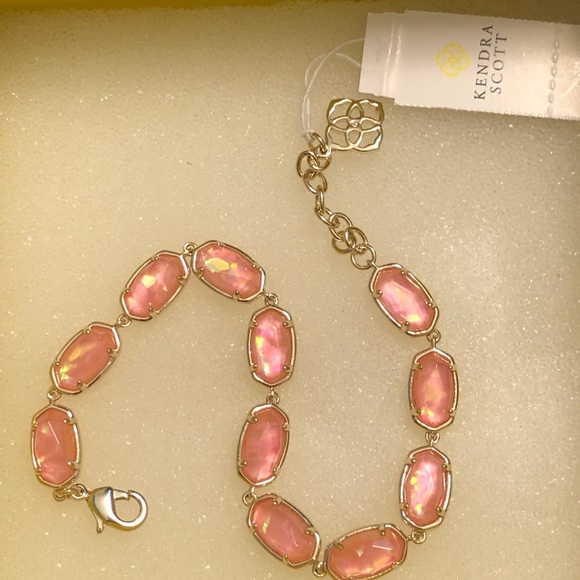 NWT Kendra Scott RARE & Retired Grayson Bracelet Iridescent Coral Illusion Gold! - Picture 10 of 16